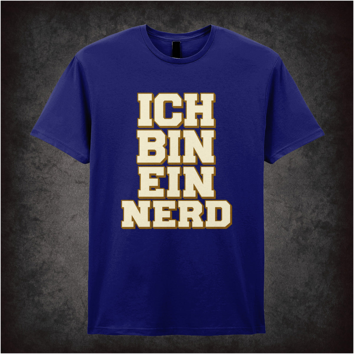 “‘Ich bin ein nerd’ T-shirt in navy from The IT Crowd”