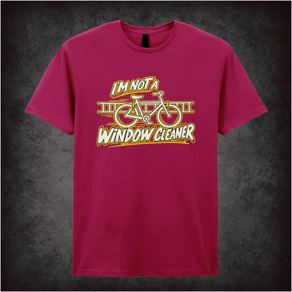 “Roy Trenneman ‘I’m not a window cleaner’ T-shirt in cardinal red from The IT Crowd”
