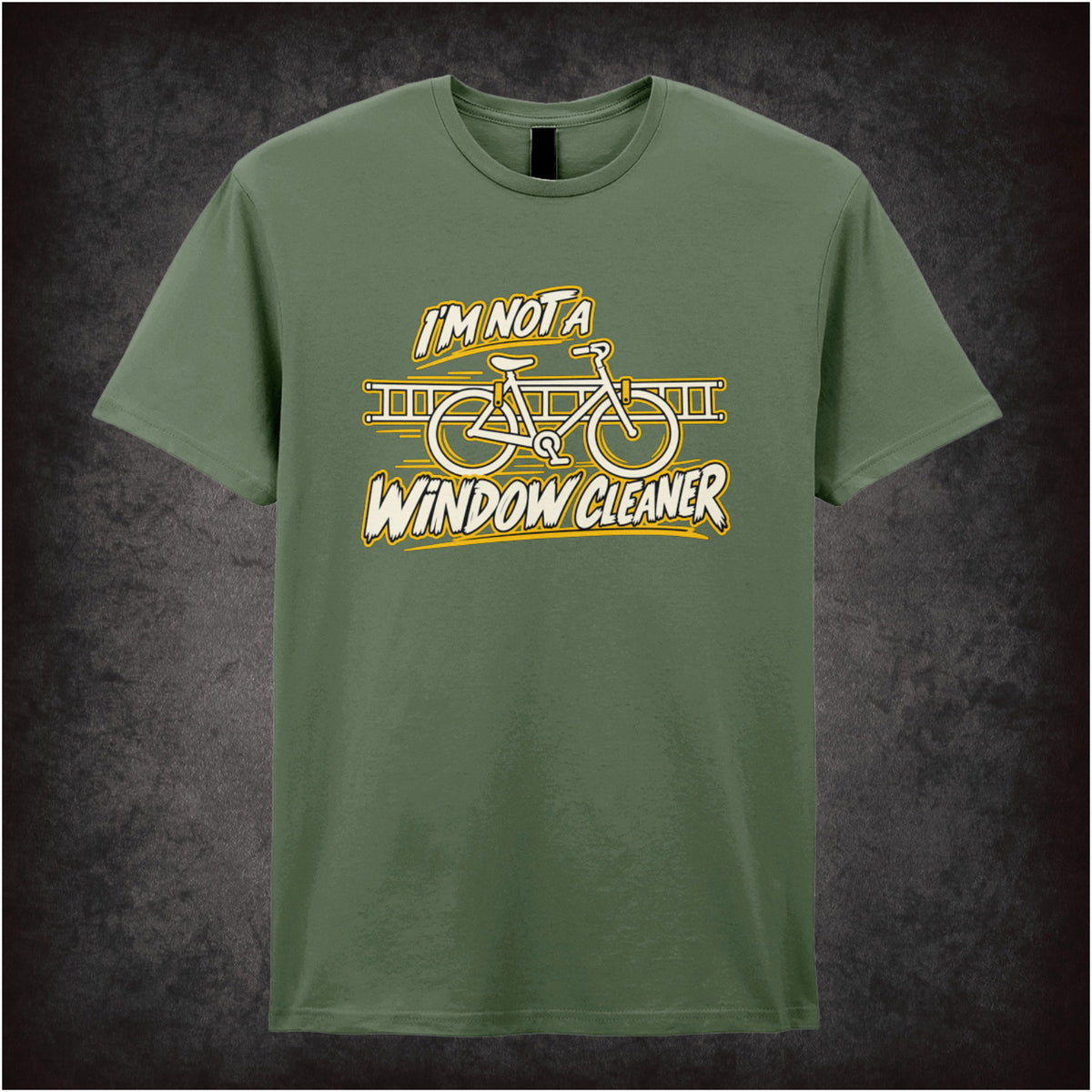“Roy Trenneman ‘I’m not a window cleaner’ T-shirt in military green from The IT Crowd”