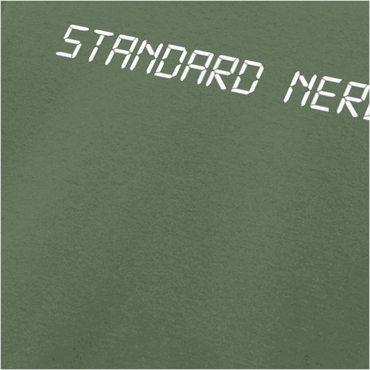 “‘Standard Nerd’ close up T-shirt in military green from The IT Crowd”