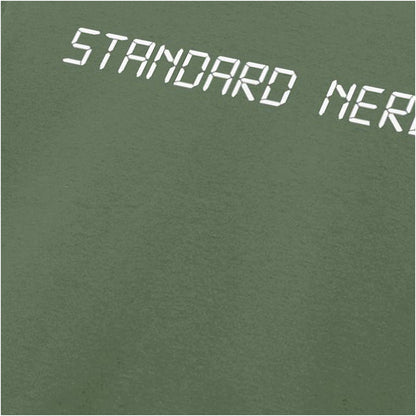 “‘Standard Nerd’ close up T-shirt in military green from The IT Crowd”