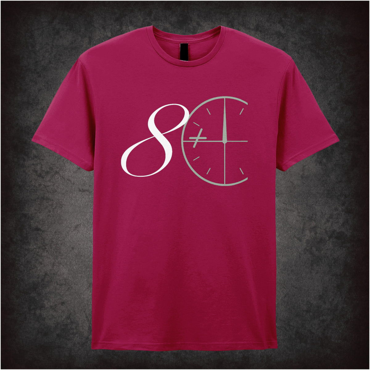 “‘8+ Club’ T-shirt in cardinal red from The IT Crowd”