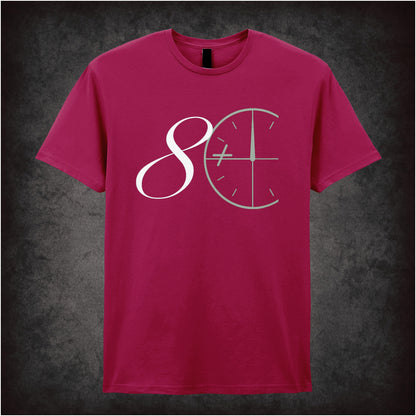 “‘8+ Club’ T-shirt in cardinal red from The IT Crowd”