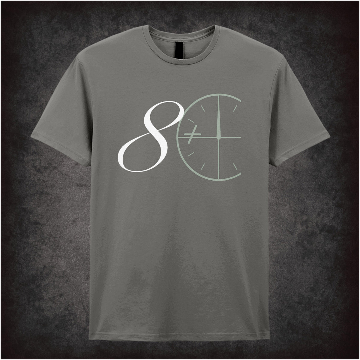 “‘8+ Club’ T-shirt in charcoal from The IT Crowd”