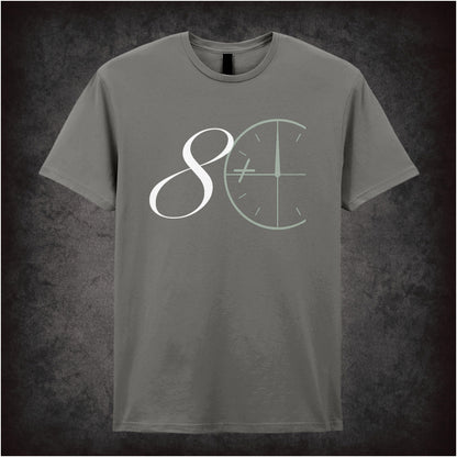“‘8+ Club’ T-shirt in charcoal from The IT Crowd”