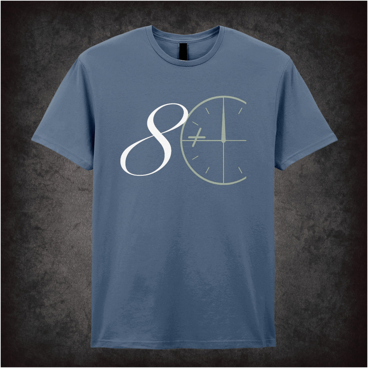 “‘8+ Club’ T-shirt in indigo from The IT Crowd”
