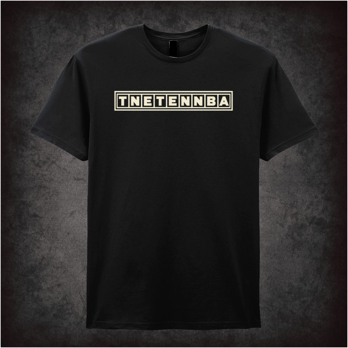 “‘TNETENNBA’ T-shirt in black from The IT Crowd”