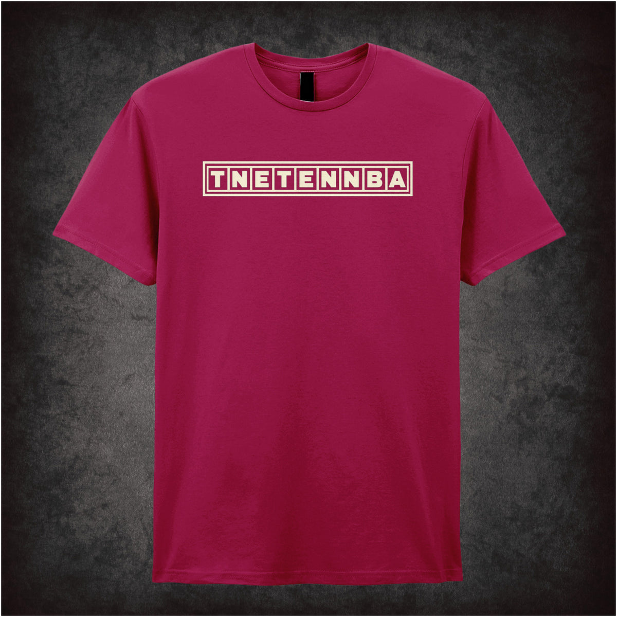 “‘TNETENNBA’ T-shirt in cardinal red from The IT Crowd”