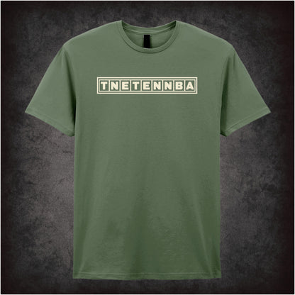 “‘TNETENNBA’ T-shirt in military green  from The IT Crowd”