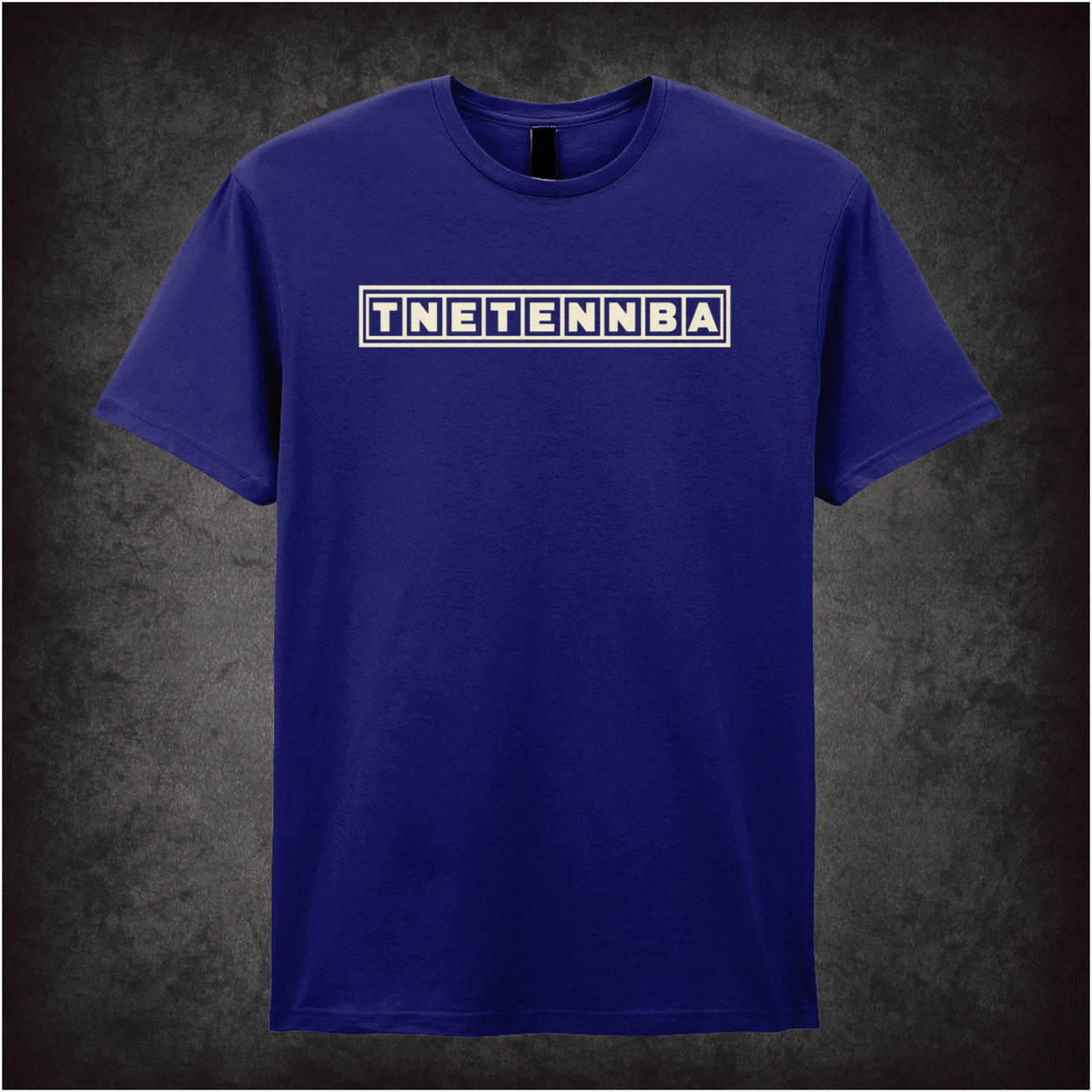 “‘TNETENNBA’ T-shirt in navy from The IT Crowd”