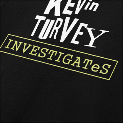“‘Kevin Turvey Investigates’ close up T-shirt in black from Kevin Turvey (Rik Mayall)”