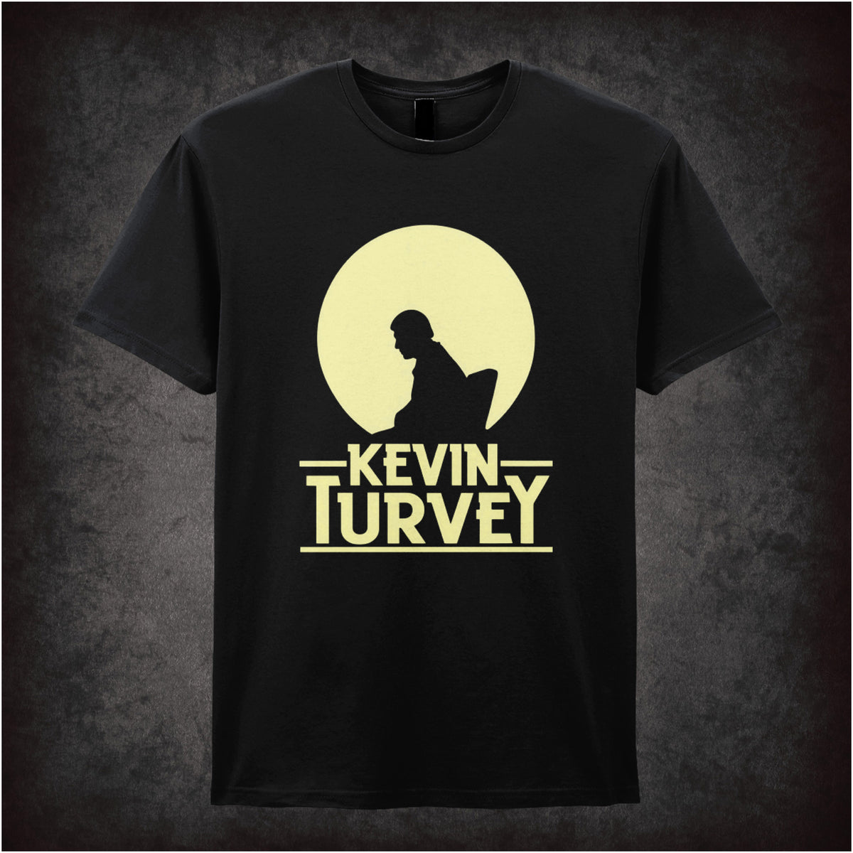 “‘Kevin Turvey silhouette’ T-shirt in black from Kevin Turvey (Rik Mayall)”