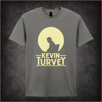 “‘Kevin Turvey silhouette’ T-shirt in charcoal from Kevin Turvey (Rik Mayall)”
