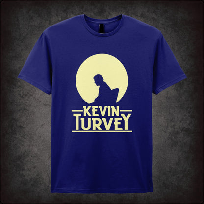“‘Kevin Turvey silhouette’ T-shirt in navy from Kevin Turvey (Rik Mayall)”