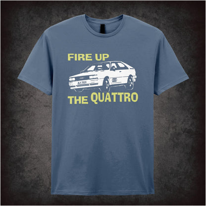 “‘Fire up the Quattro’ T-shirt from Ashes to Ashes”