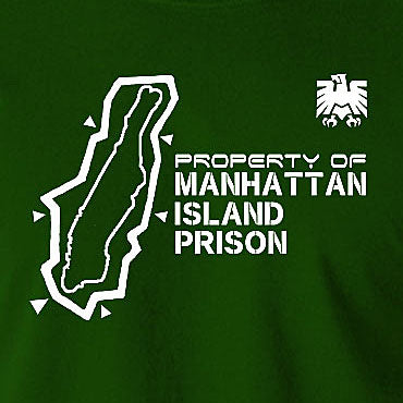Escape From New York Inspired T Shirt - Property Of Manhattan Island Prison