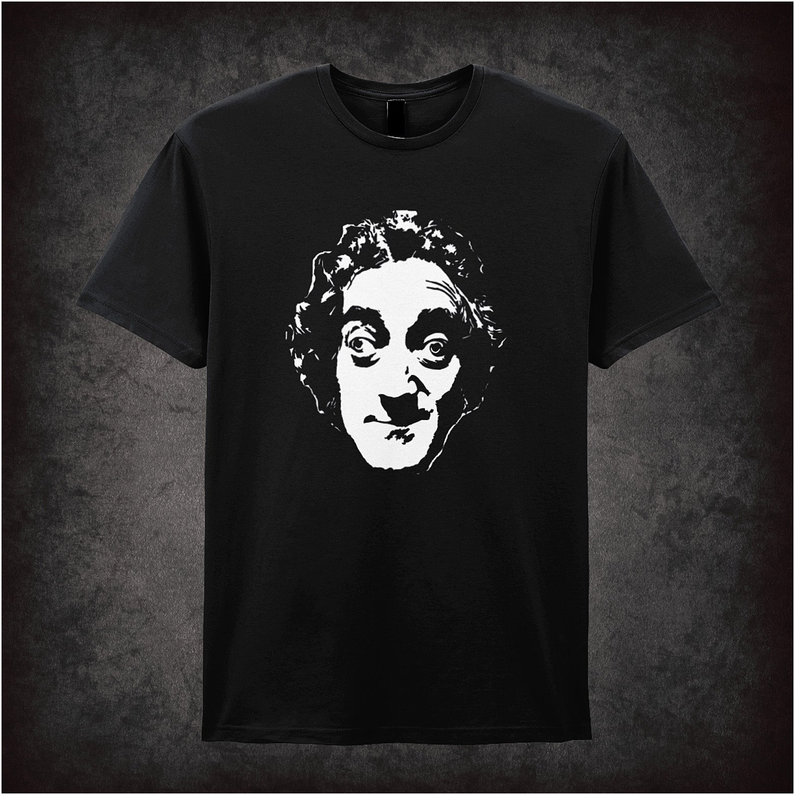 Marty Feldman inspired black unisex t-shirt soft style British comedy legend fan apparel