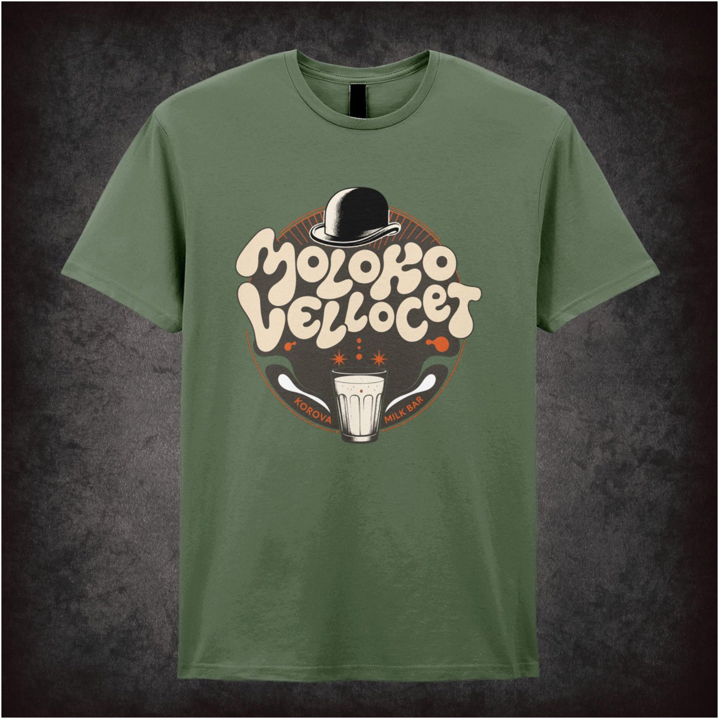 Moloko Vellocet Korova Milk Bar slogan T-shirt from A Clockwork Orange