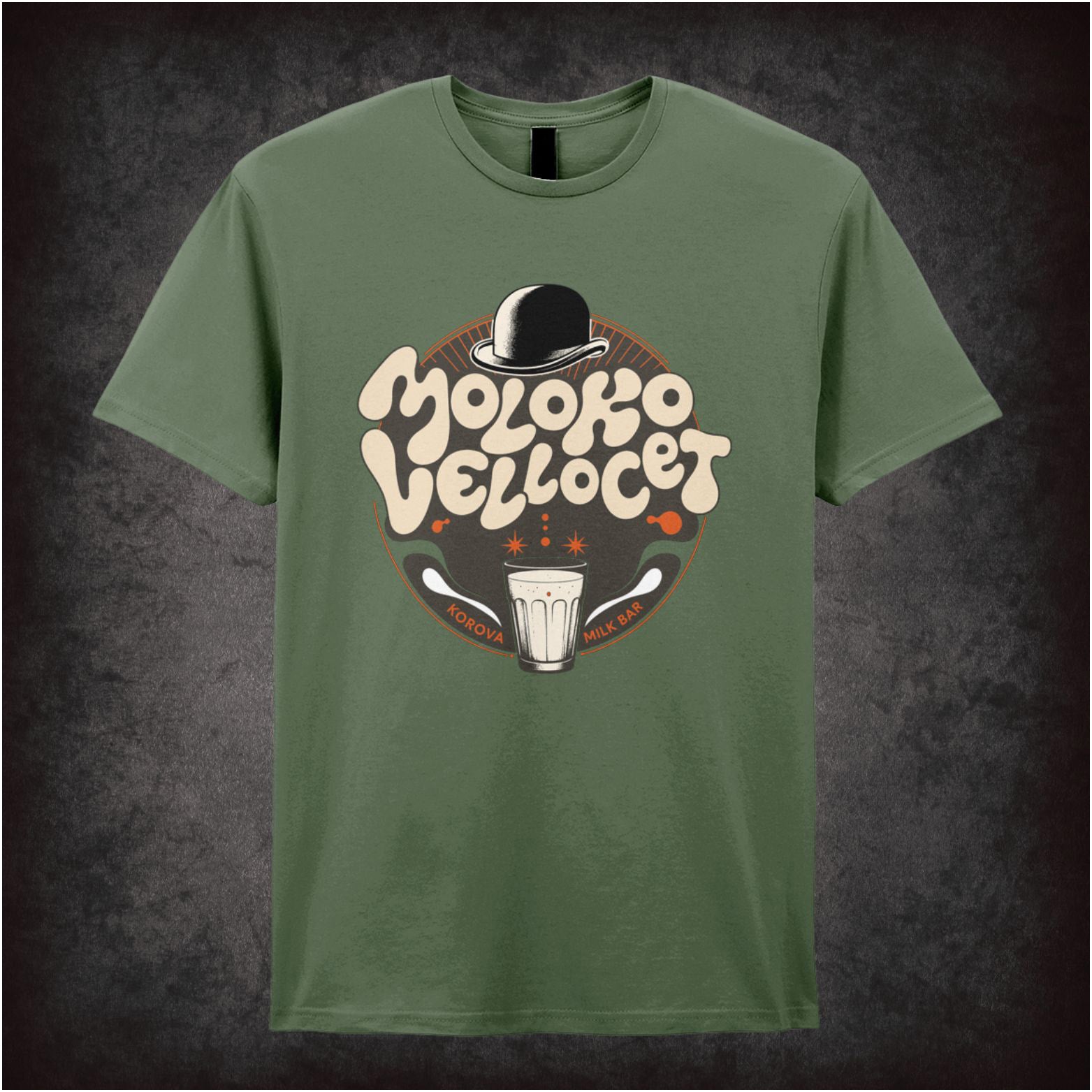 Moloko Vellocet Korova Milk Bar slogan T-shirt from A Clockwork Orange