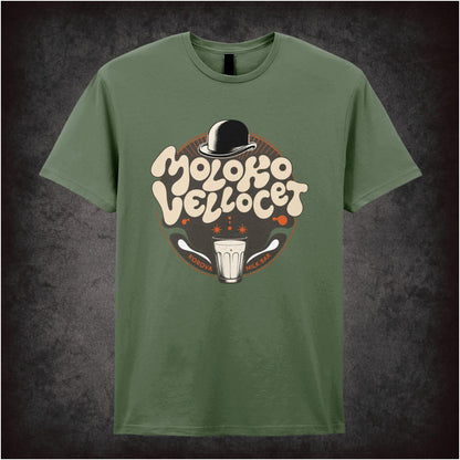 Moloko Vellocet Korova Milk Bar slogan T-shirt from A Clockwork Orange
