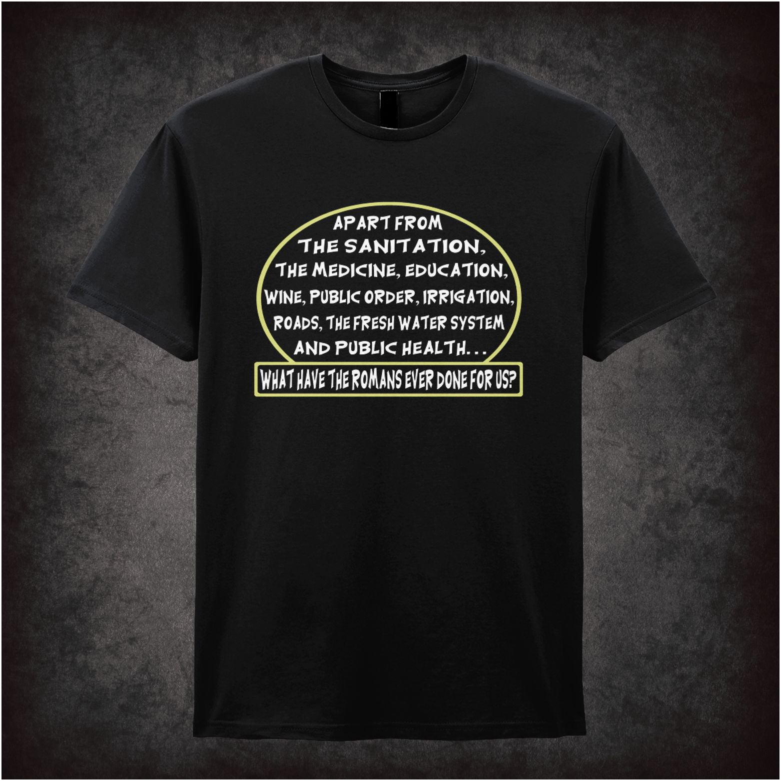 What Have the Romans Ever Done for Us Monty Python inspired unisex T-shirt with graphic design