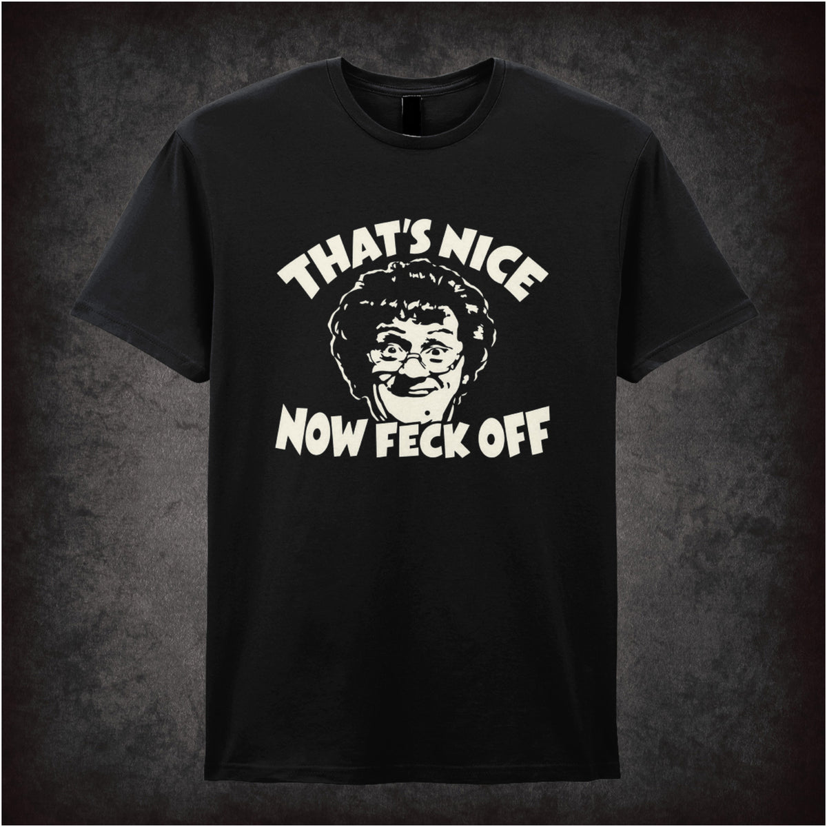 “Mrs Brown ‘That’s nice, now feck off’ T-shirt in black from Mrs Brown’s Boys”