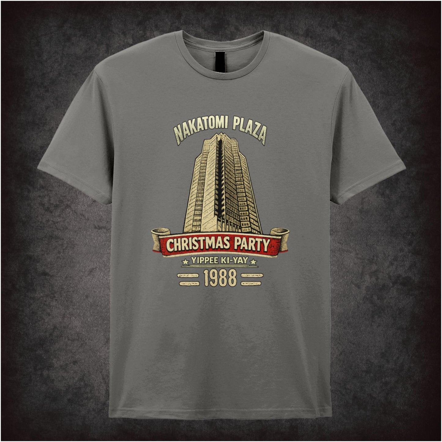 ‘nakatomi plaza christmas party’ quote T-shirt from Die Hard