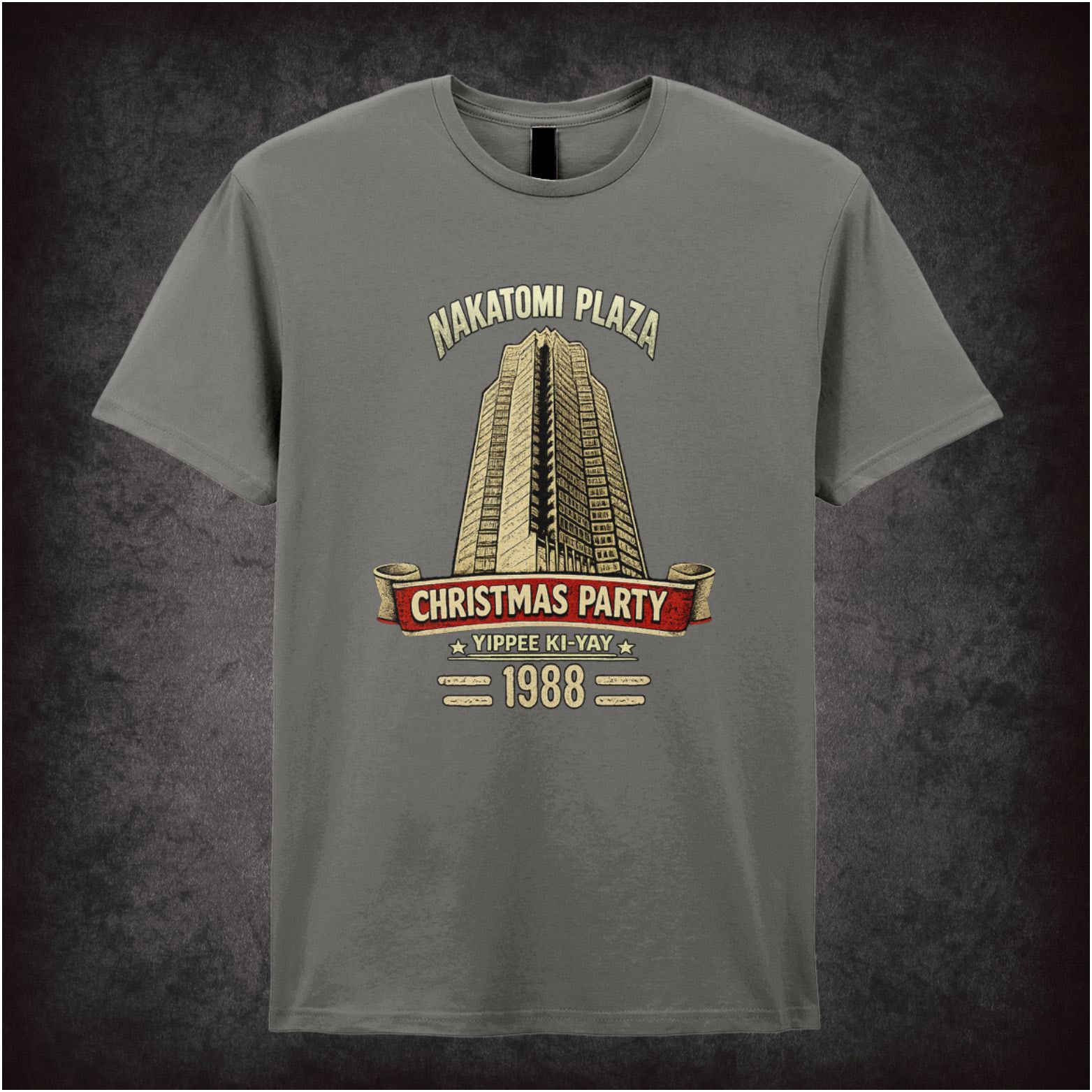 ‘nakatomi plaza christmas party’ quote T-shirt from Die Hard