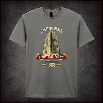 ‘nakatomi plaza christmas party’ quote T-shirt from Die Hard