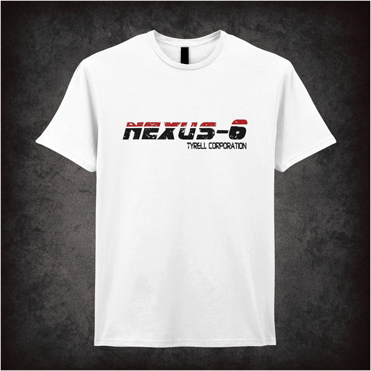 Nexus 6 Tyrell Corporation white unisex t-shirt inspired by Blade Runner movie soft style sci-fi fan apparel