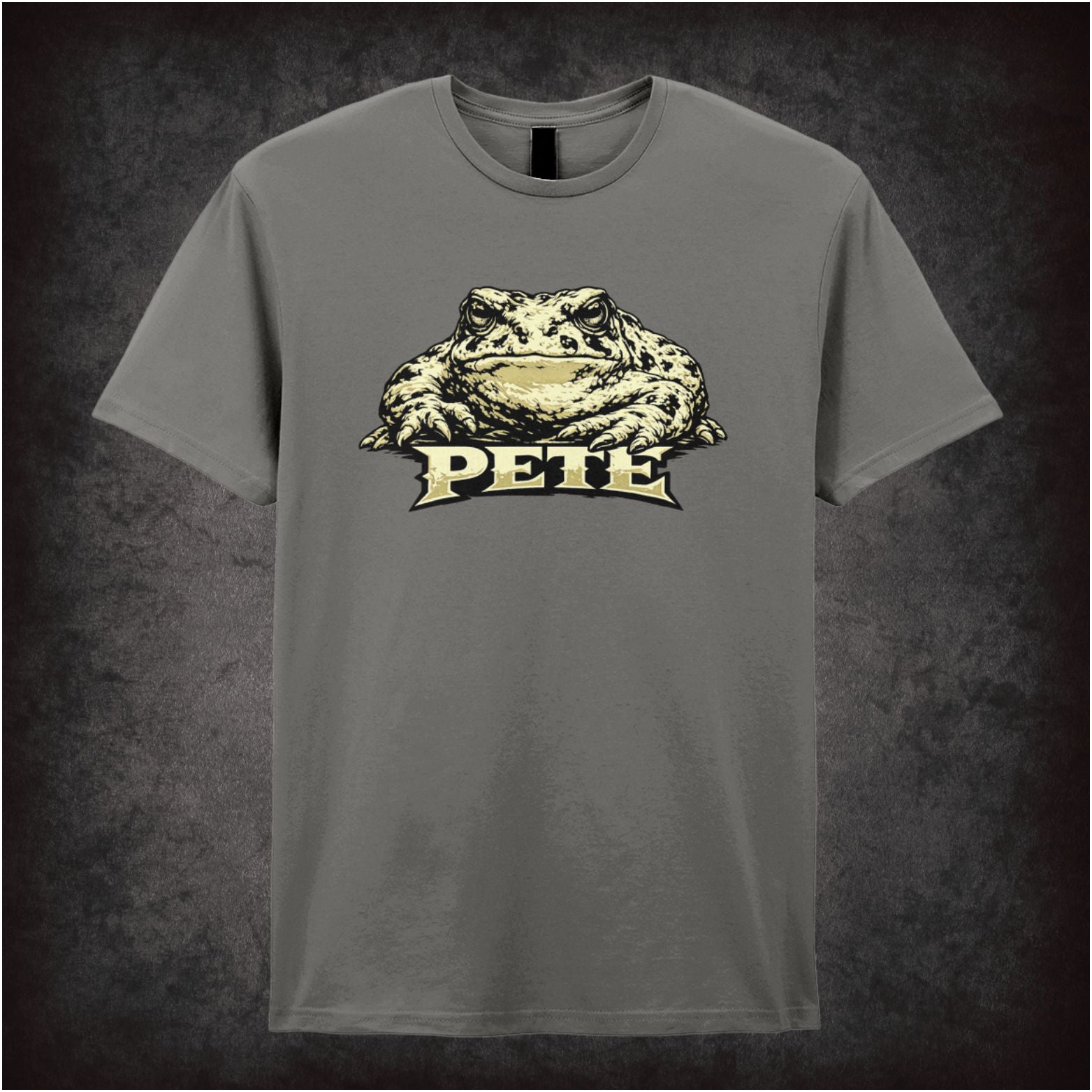 Pete as toad T-shirt in charcoal from O Brother, Where Art Thou?