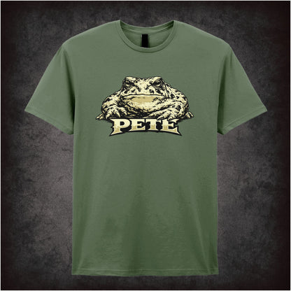 Pete as toad T-shirt in military green from O Brother, Where Art Thou?
