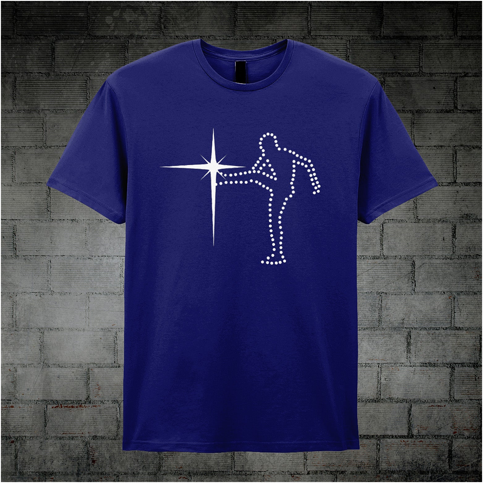 navy unisex T-shirt featuring “Starkicker” design inspired by The Old Grey Whistle Test, with bold, vintage rock-style lettering.