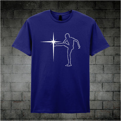 navy unisex T-shirt featuring “Starkicker” design inspired by The Old Grey Whistle Test, with bold, vintage rock-style lettering.