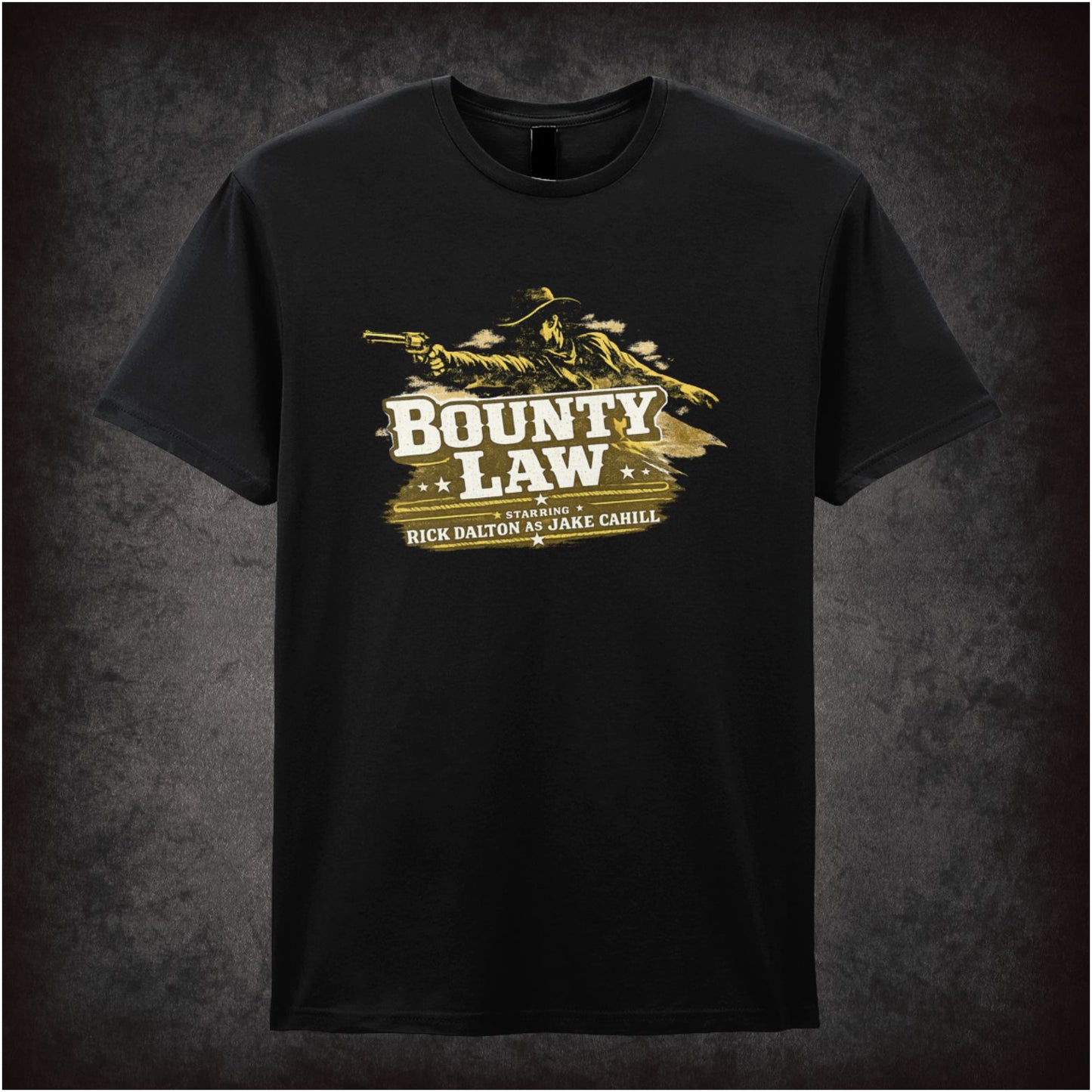 Bounty Law TV show logo T-shirt in black from Once Upon a Time in Hollywood