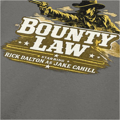 Bounty Law TV show logo close up T-shirt in charcoal from Once Upon a Time in Hollywood