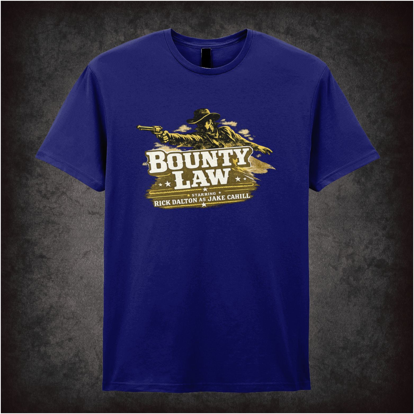 Bounty Law TV show logo T-shirt in navy from Once Upon a Time in Hollywood