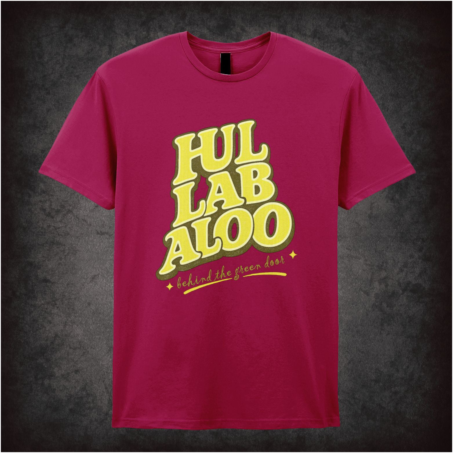 Hullabaloo T-shirt in cardinal red from Once Upon a Time in Hollywood