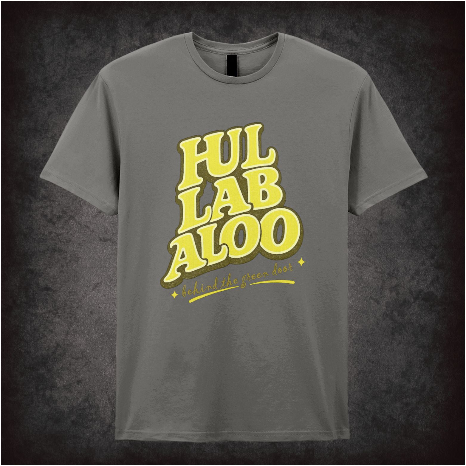 Hullabaloo T-shirt in charcoal from Once Upon a Time in Hollywood