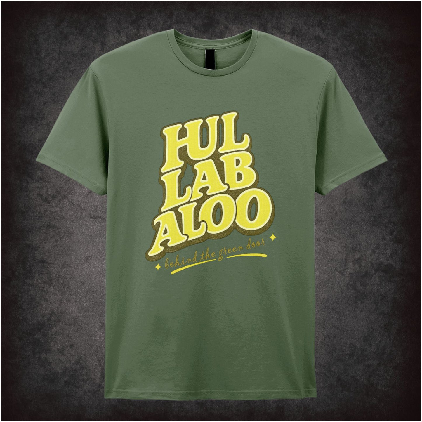 Hullabaloo T-shirt in military green from Once Upon a Time in Hollywood