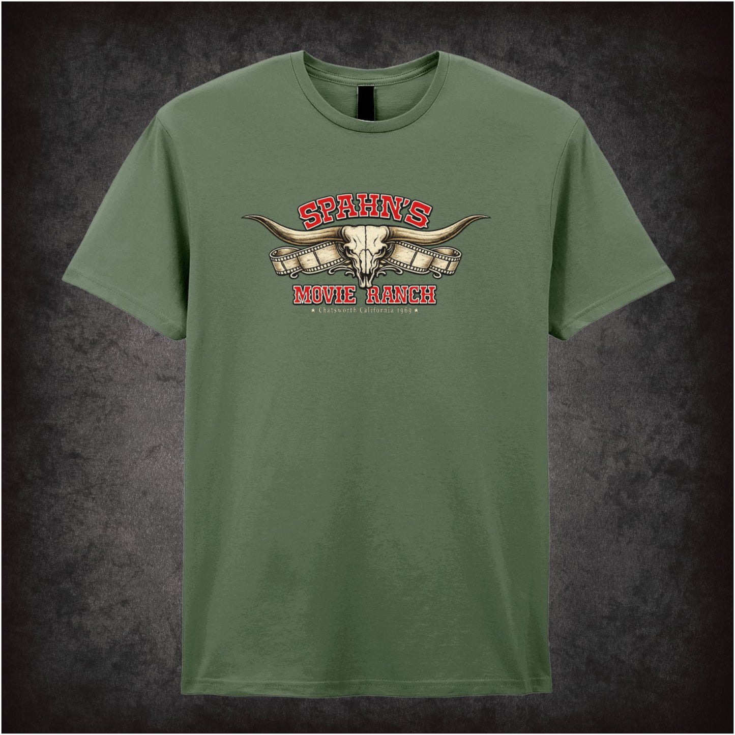Spahn's Movie Ranch T-shirt in military green from Once Upon a Time in Hollywood
