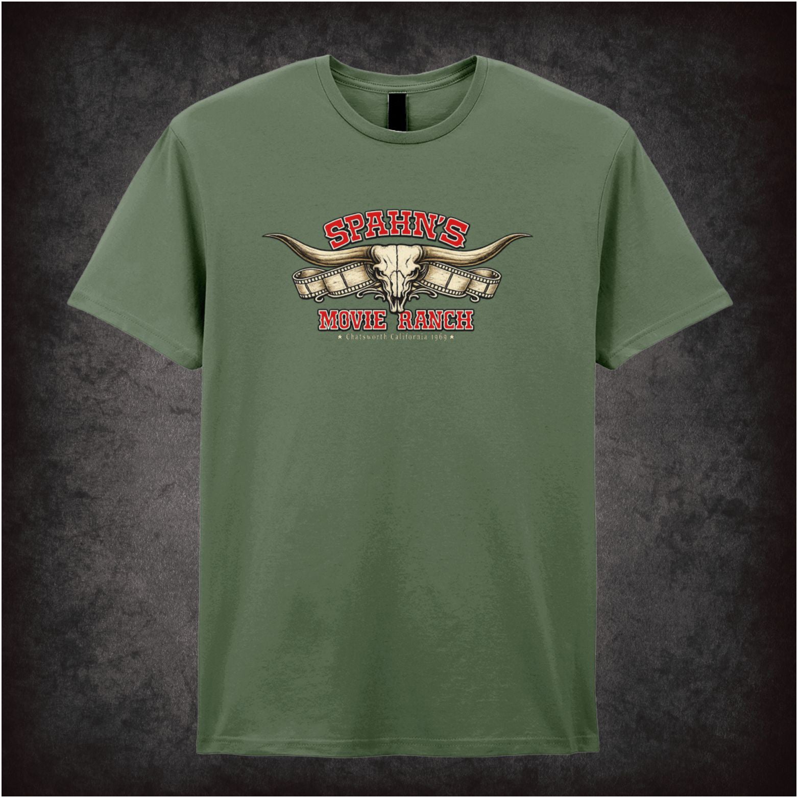 Spahn's Movie Ranch T-shirt in military green from Once Upon a Time in Hollywood
