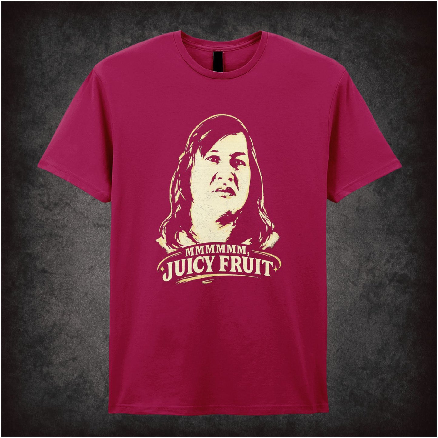 mmmm juicy fruit T-shirt in cardinal red from One Flew Over The Cuckoos Nest