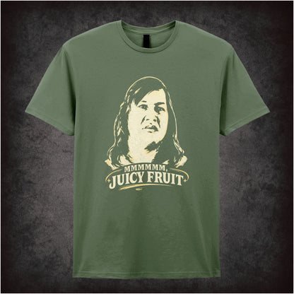 mmmm juicy fruit T-shirt in military green from One Flew Over The Cuckoos Nest