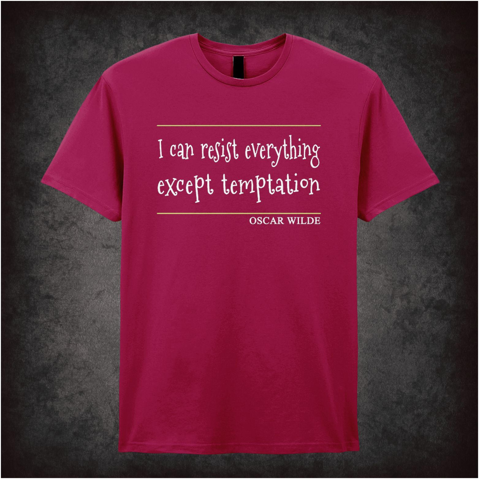 “Oscar Wilde ‘I can resist everything except temptation’ T-shirt from Oscar Wilde”