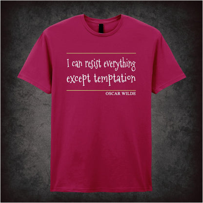 “Oscar Wilde ‘I can resist everything except temptation’ T-shirt from Oscar Wilde”