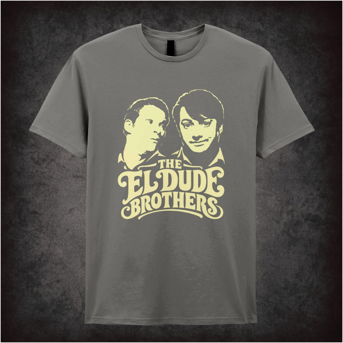 “Mark & Jeremy ‘The El Dude Brothers’ T-shirt in charcoal from Peep Show”