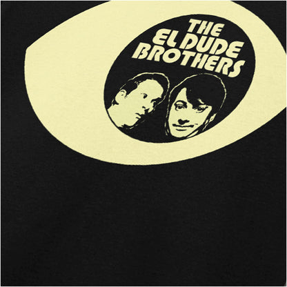 “‘The El Dude Brothers eye logo’ close up T-shirt in black from Peep Show”