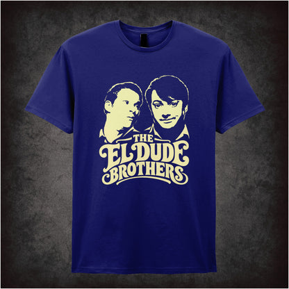 “Mark & Jeremy ‘The El Dude Brothers’ T-shirt in navy from Peep Show”