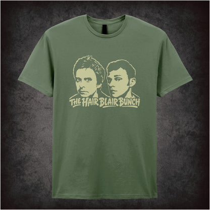 “Mark & Jeremy ‘The Hair Blair Bunch’ T-shirt in military green from Peep Show”